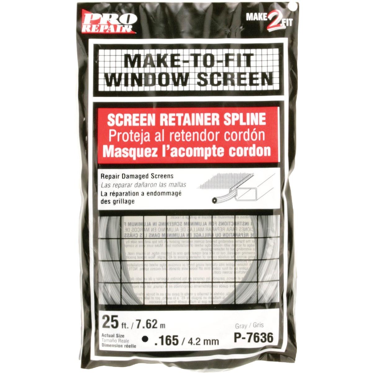 Prime-Line 0.165 In. Dia. x 25 Ft. L. Gray Vinyl Screen Retainer Spline