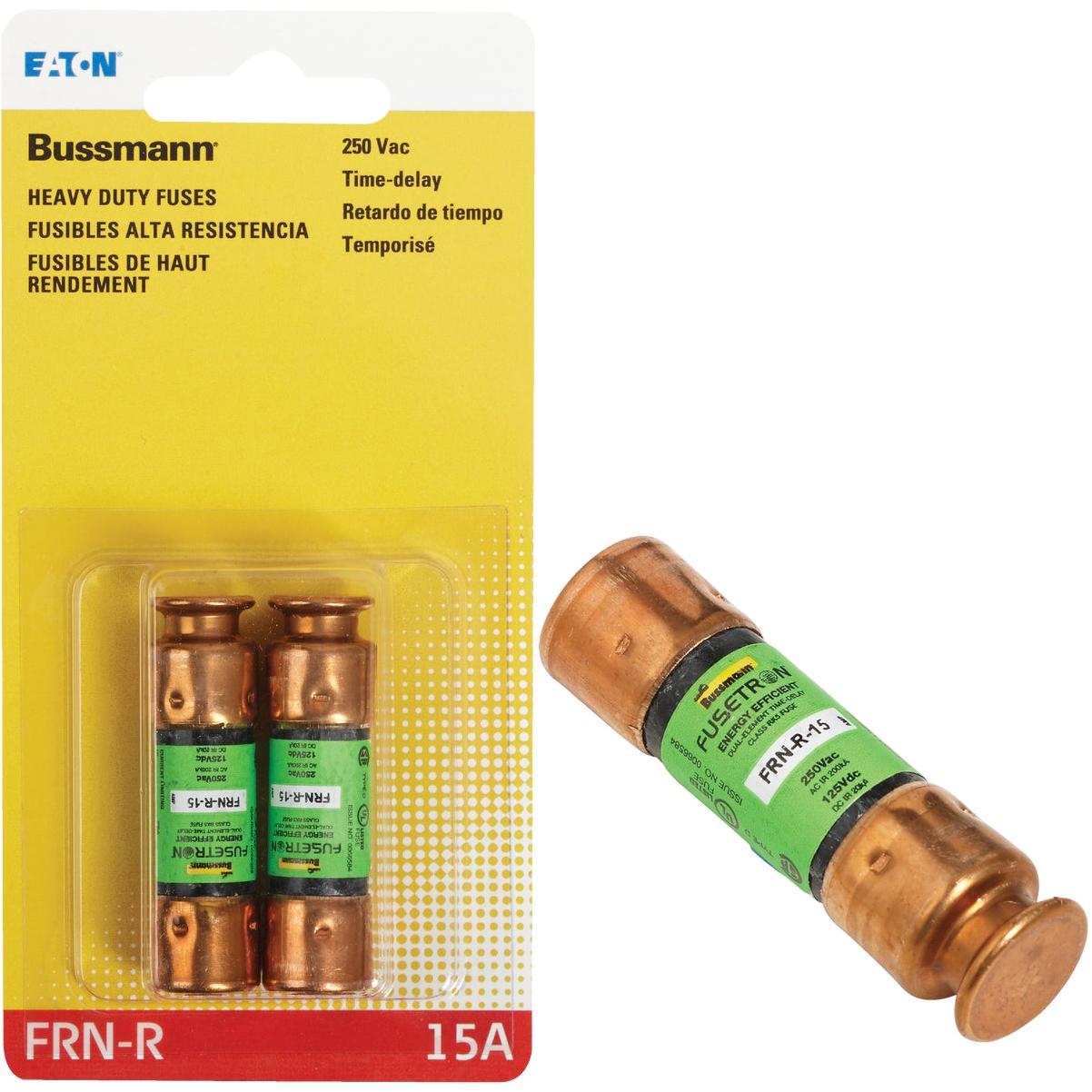 Bussmann 15A FRN-R Cartridge Heavy-Duty Time Delay Cartridge Fuse (2-Pack)