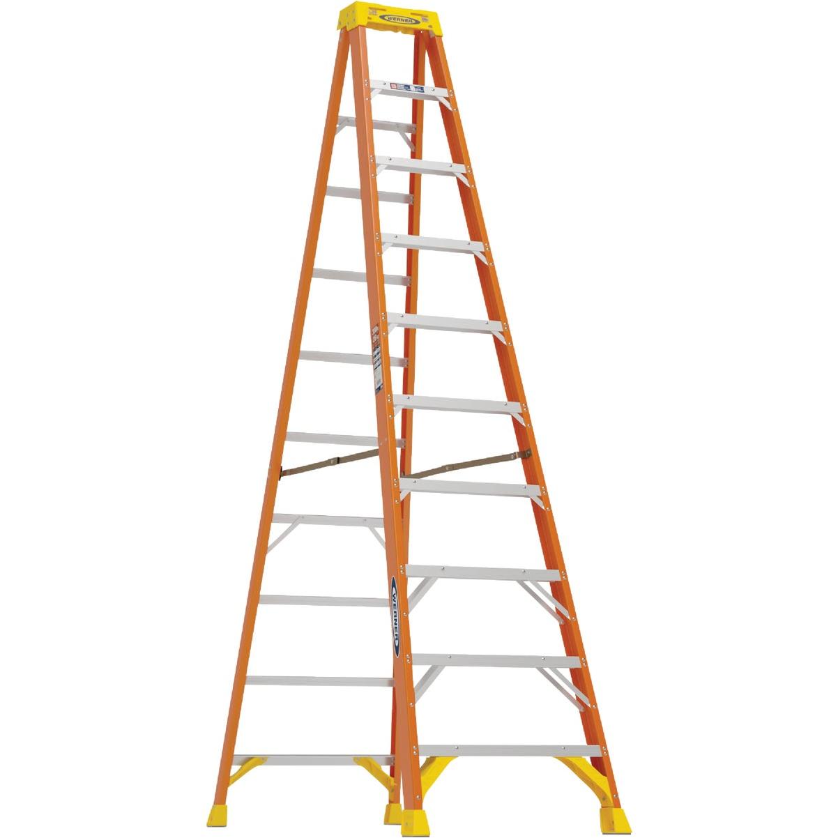 Werner 10 Ft. Fiberglass Step Ladder with 300 Lb. Load Capacity Type IA Ladder Rating