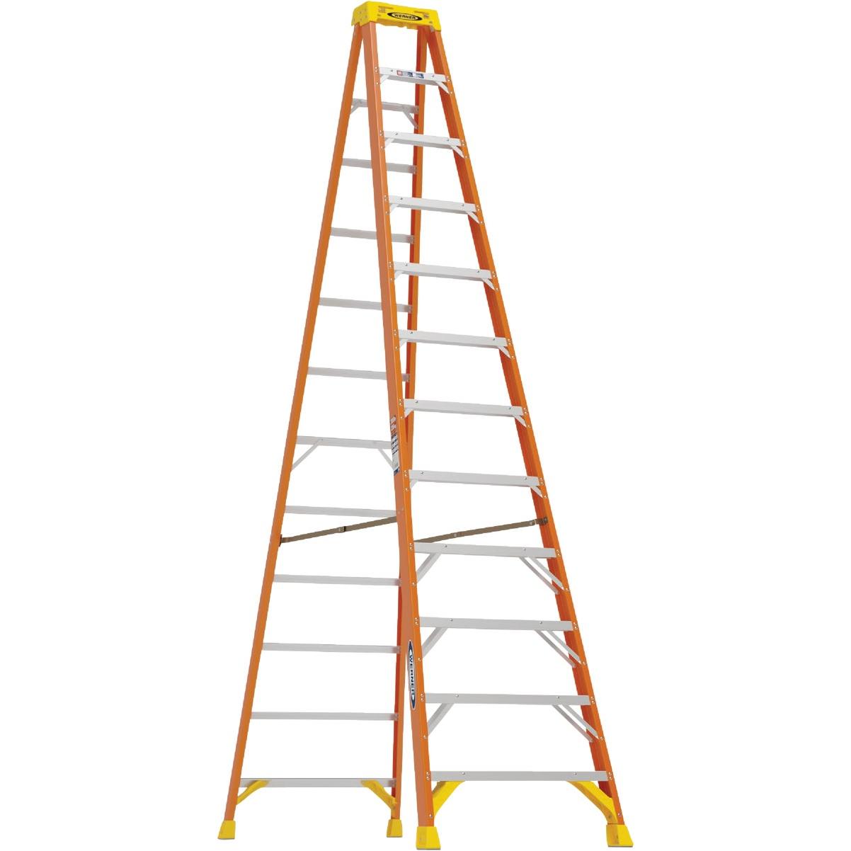 Werner 12 Ft. Fiberglass Step Ladder with 300 Lb. Load Capacity Type IA Ladder Rating