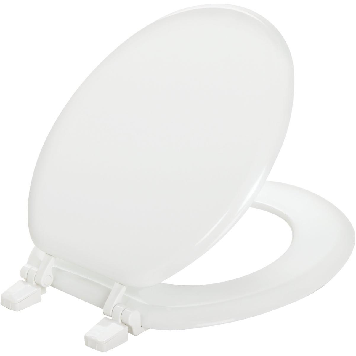 800ec000 Round Plastic Toilet Seat With Easy Clean Hinge, White