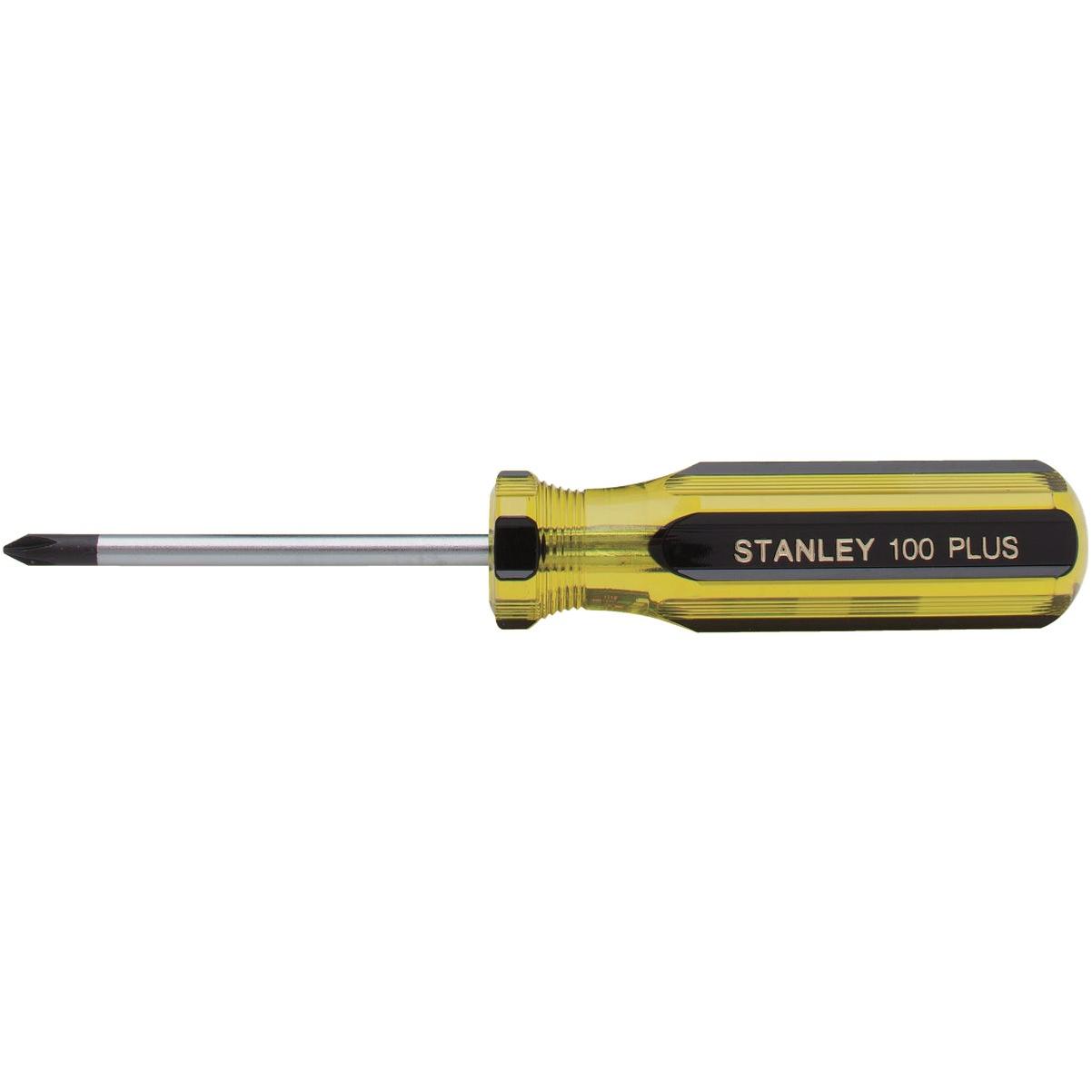 Stanley 100 PLUS #1 x 4 In. Phillips Screwdriver with Blk Oxide Tip