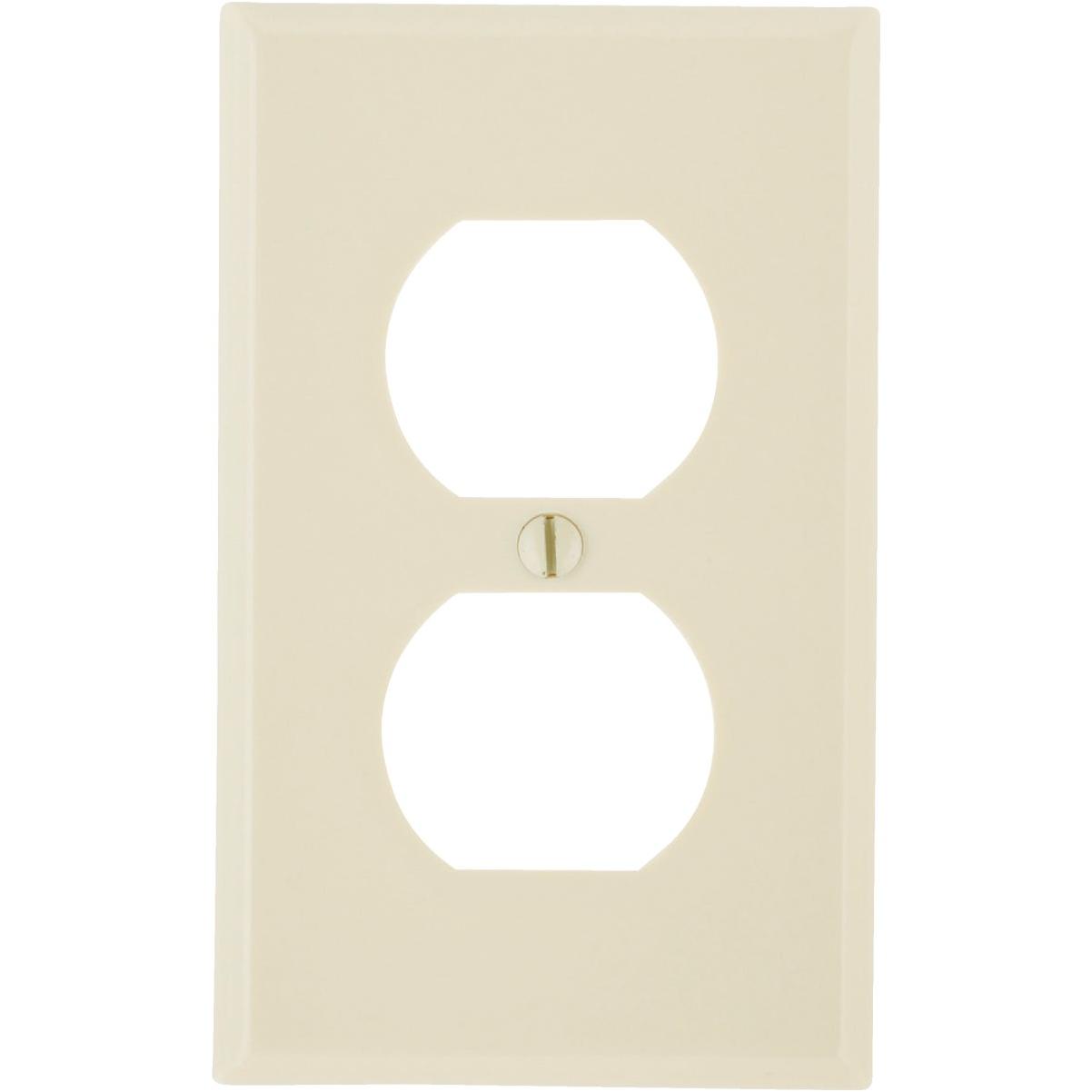 Leviton 1-Gang Smooth Plastic Outlet Wall Plate, Ivory