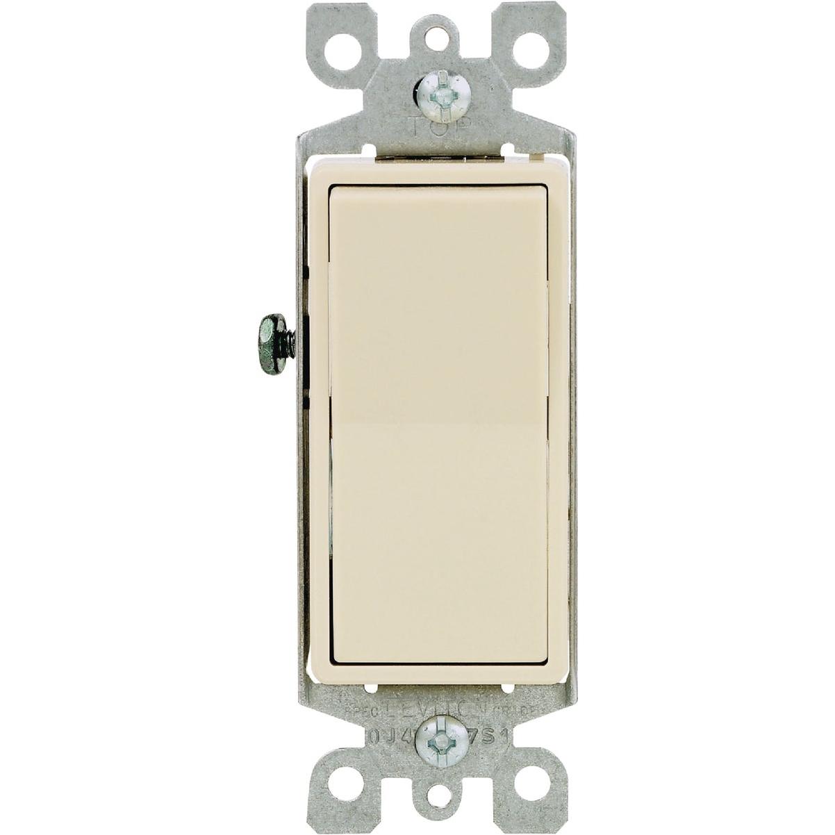 Leviton Decora Residential Grade 15 Amp Rocker Single Pole Switch, Ivory