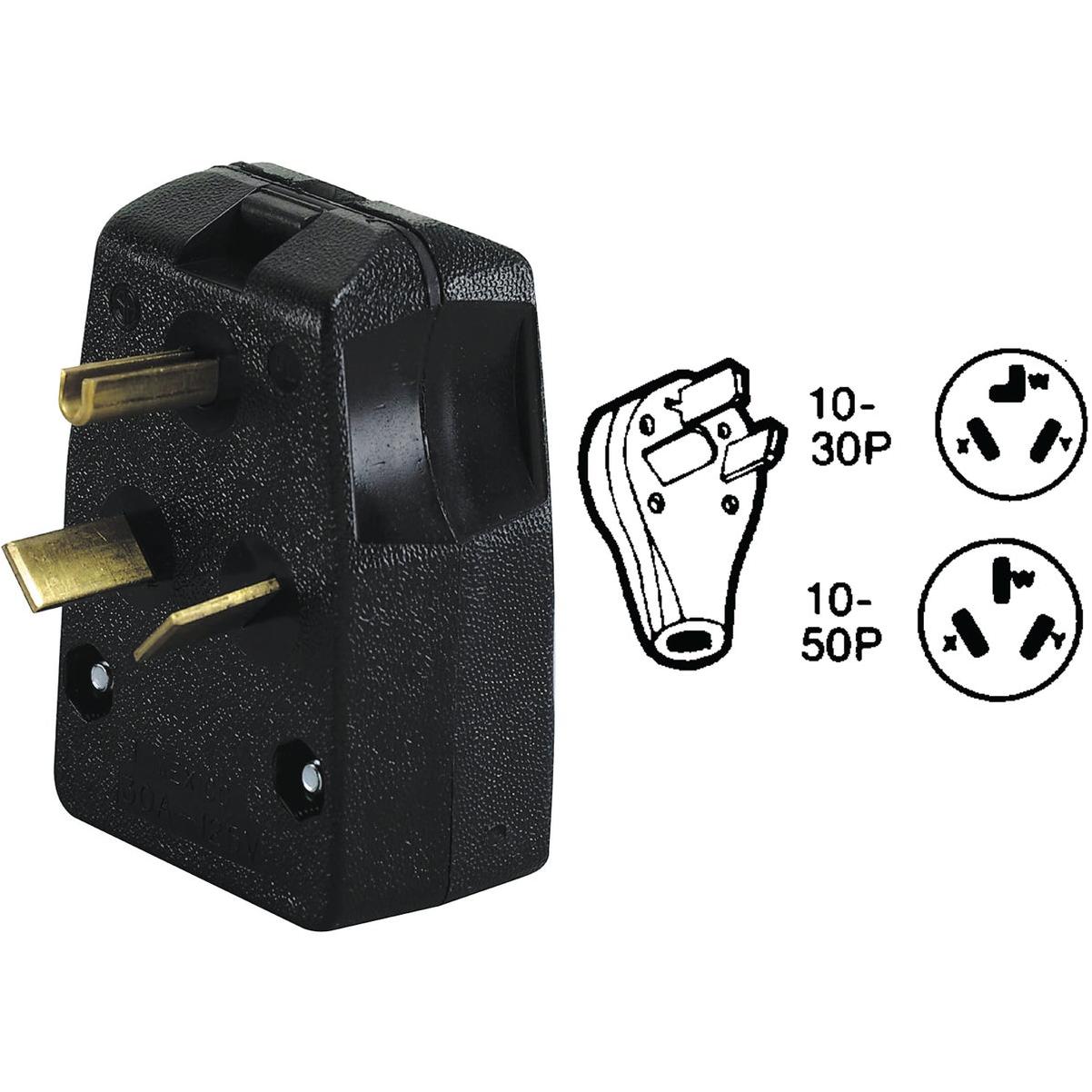 Leviton 30A/50A 250V 3-Wire 3-Pole Range/Dryer Cord Plug