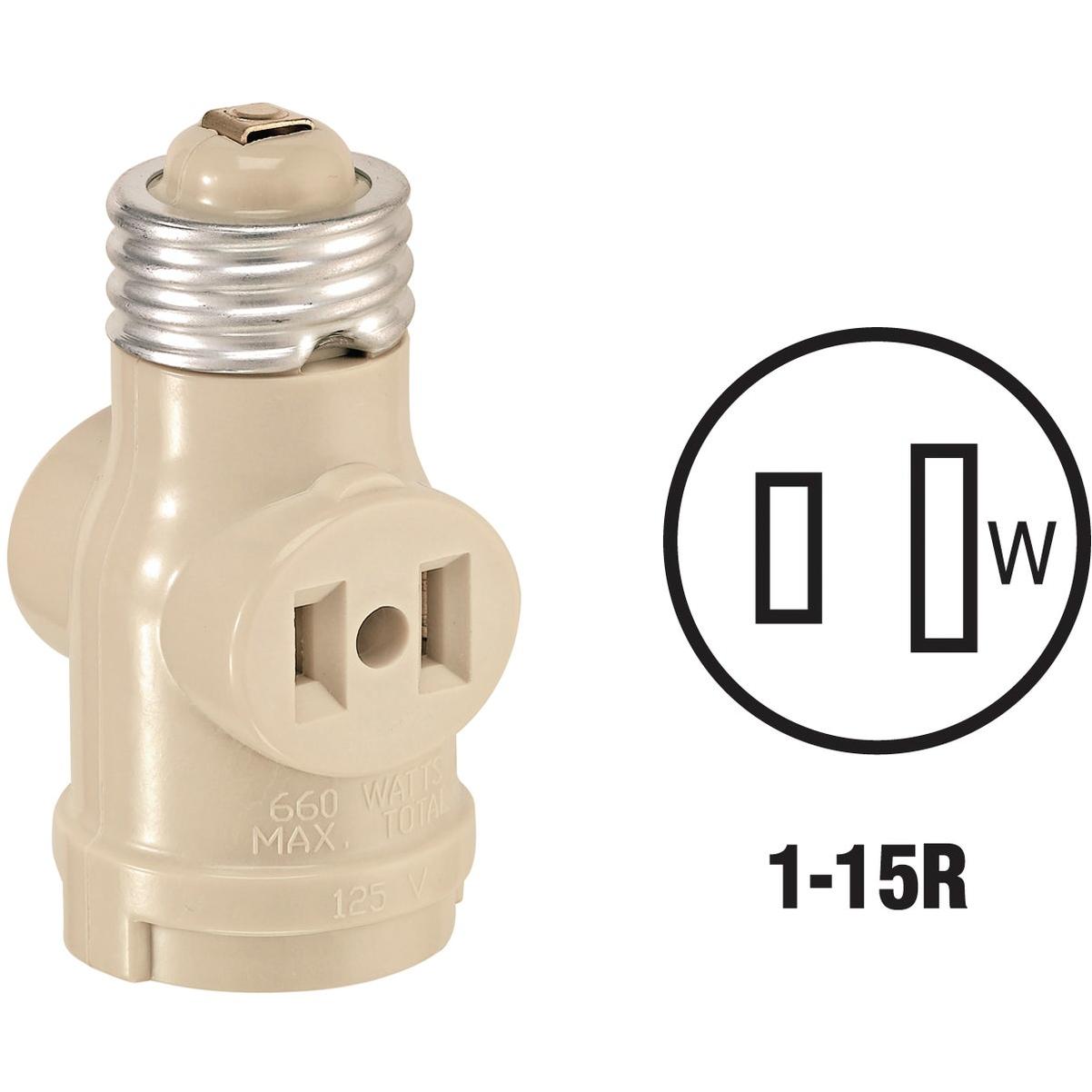 Leviton Ivory 125V Socket Adapter