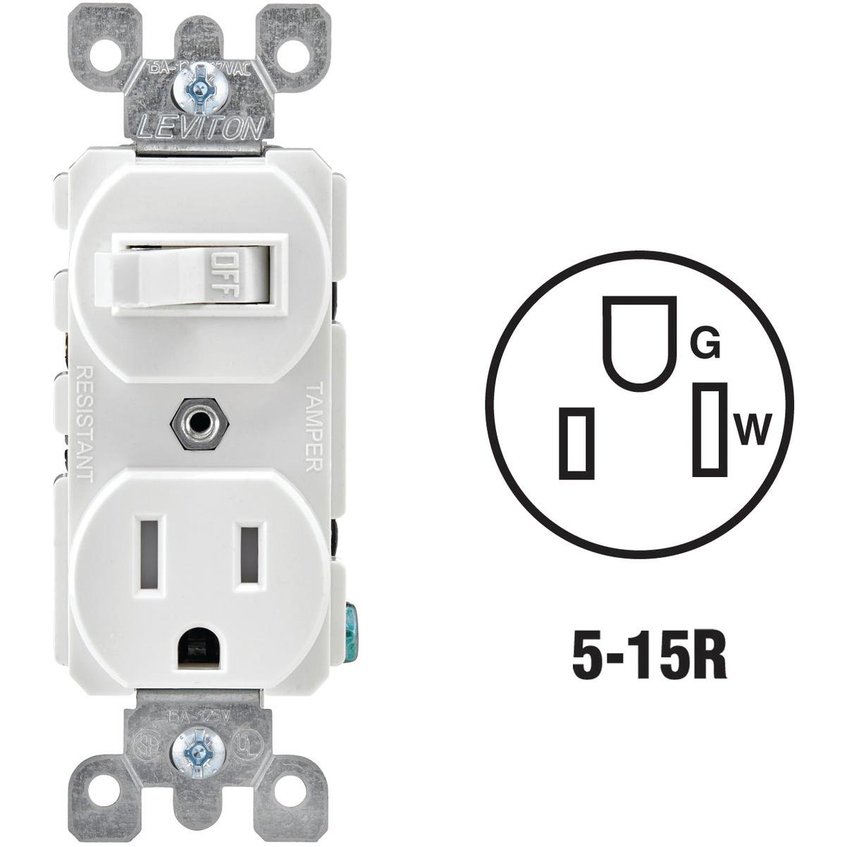 Leviton White 15A Commercial Grade Switch & Outlet
