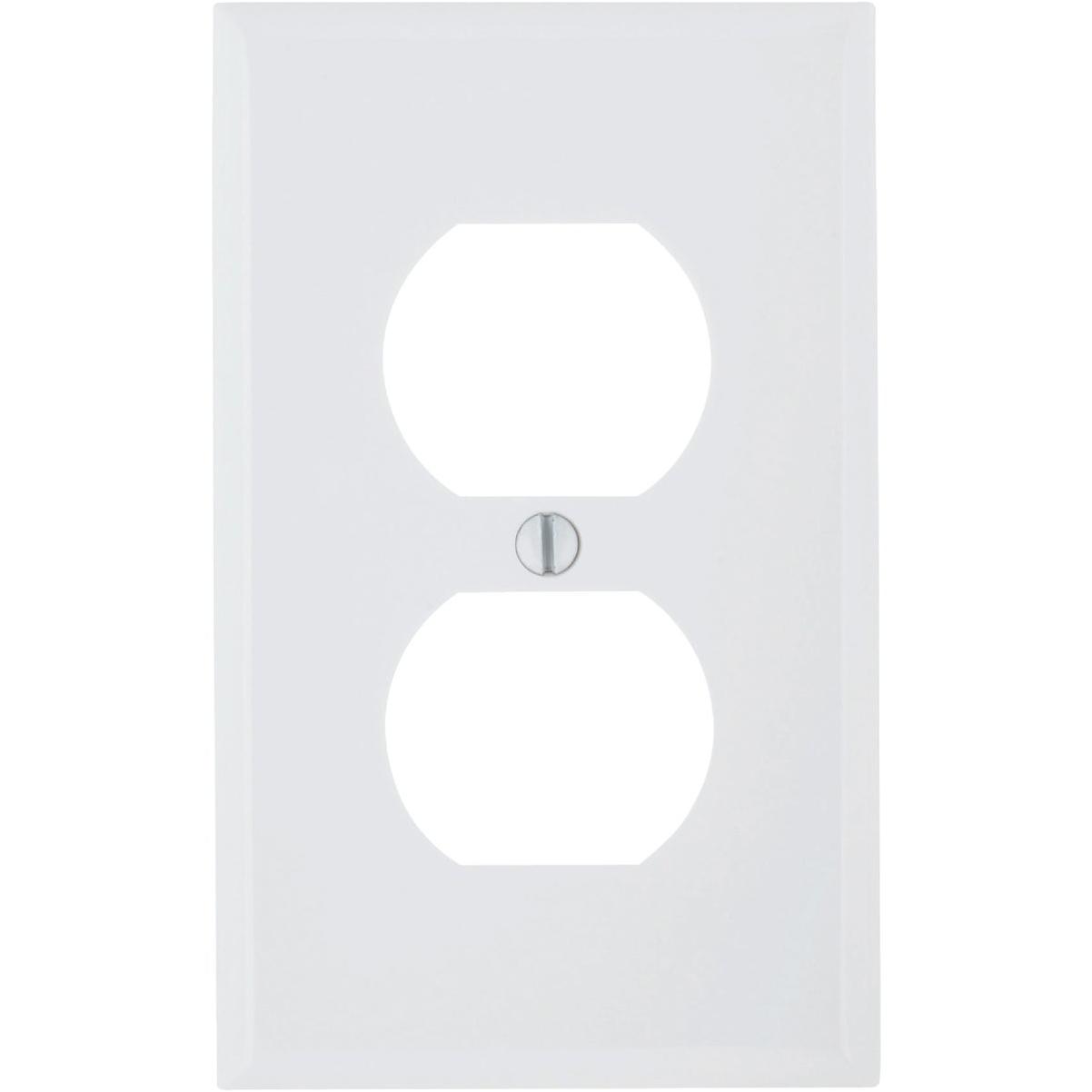 Leviton Commercial Grade 1-Gang Thermoplastic Outlet Wall Plate, White