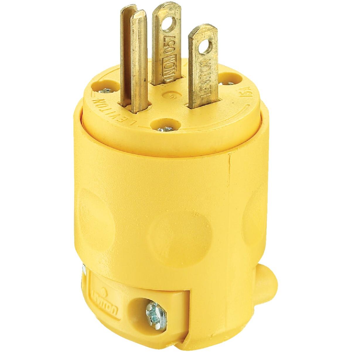 Leviton 15A 125V 3-Wire 2-Pole Residential Grade Cord Plug, Yellow