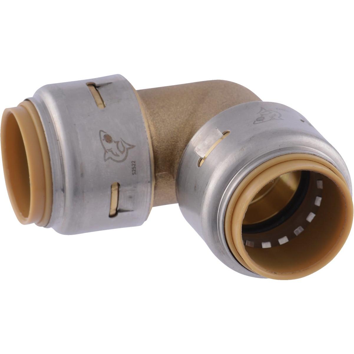 SharkBite 3/4 In. x 3/4 In. 90 Deg. Push-to-Connect Brass Elbow (1/4 Bend)
