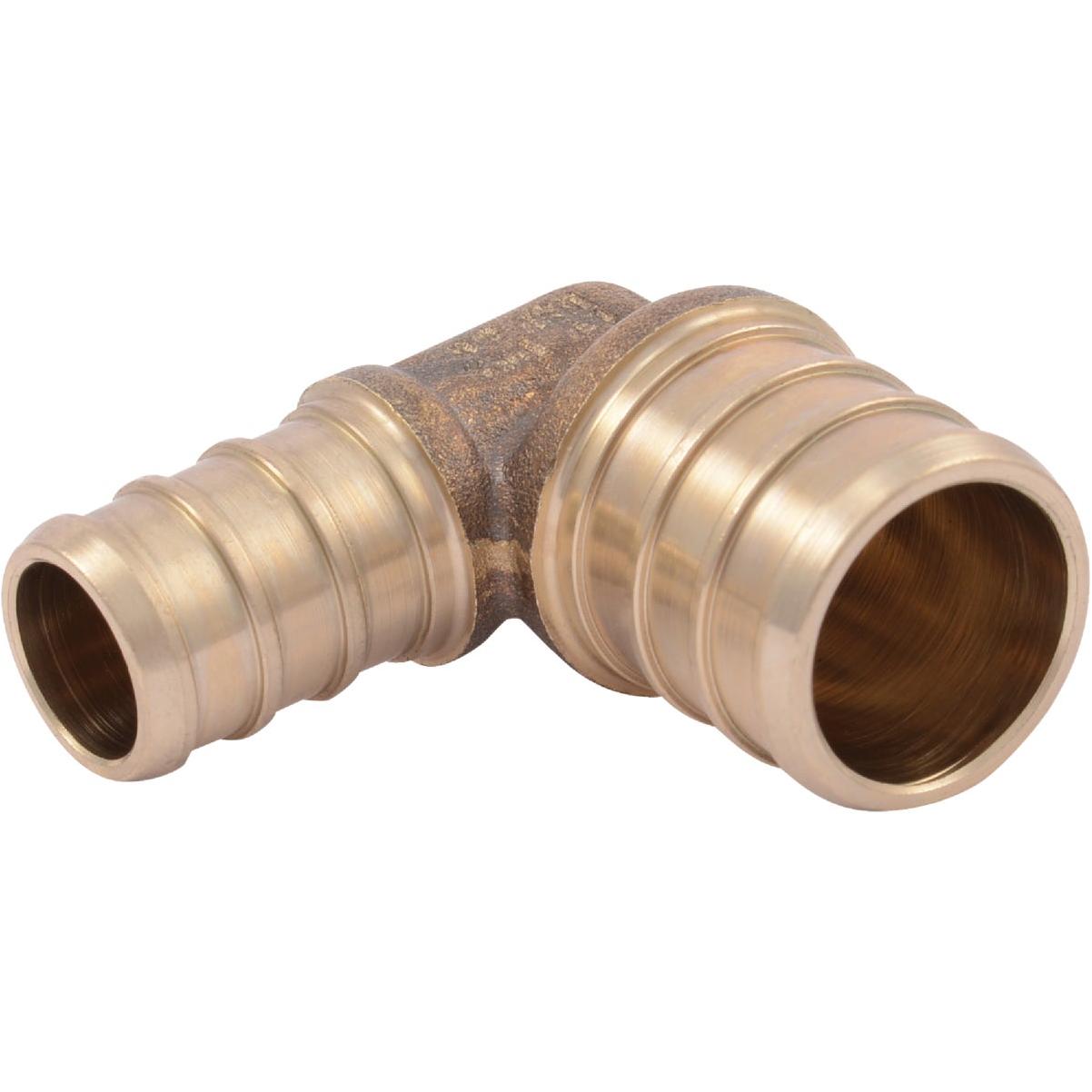 SharkBite 1/2 In. x 3/4 In. Barb 90 Deg. Brass Reducing PEX Elbow (1/4 Bend)