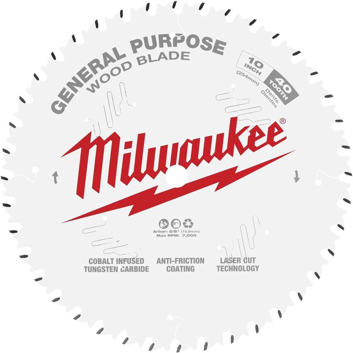 Milwaukee 10 In. 40-Tooth General Purpose Circular Saw Blade