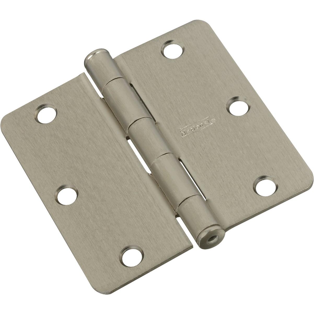 National Hardware 3-1/2 In. x 1/4 In. Radius Satin Nickel Door Hinge