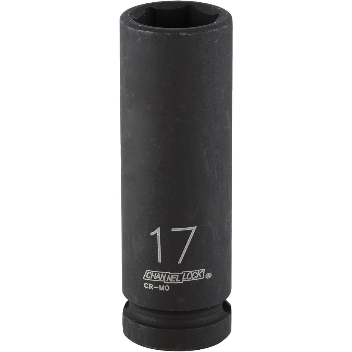 Channellock 1/2 In. Drive 17 mm 6-Point Deep Metric Impact Socket