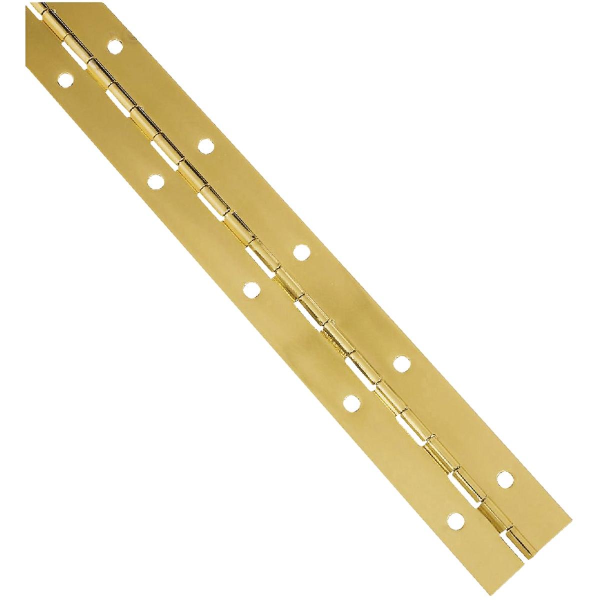 National Hardware Steel 1-1/2 In. x 12 In. Bright Brass Continuous Hinge