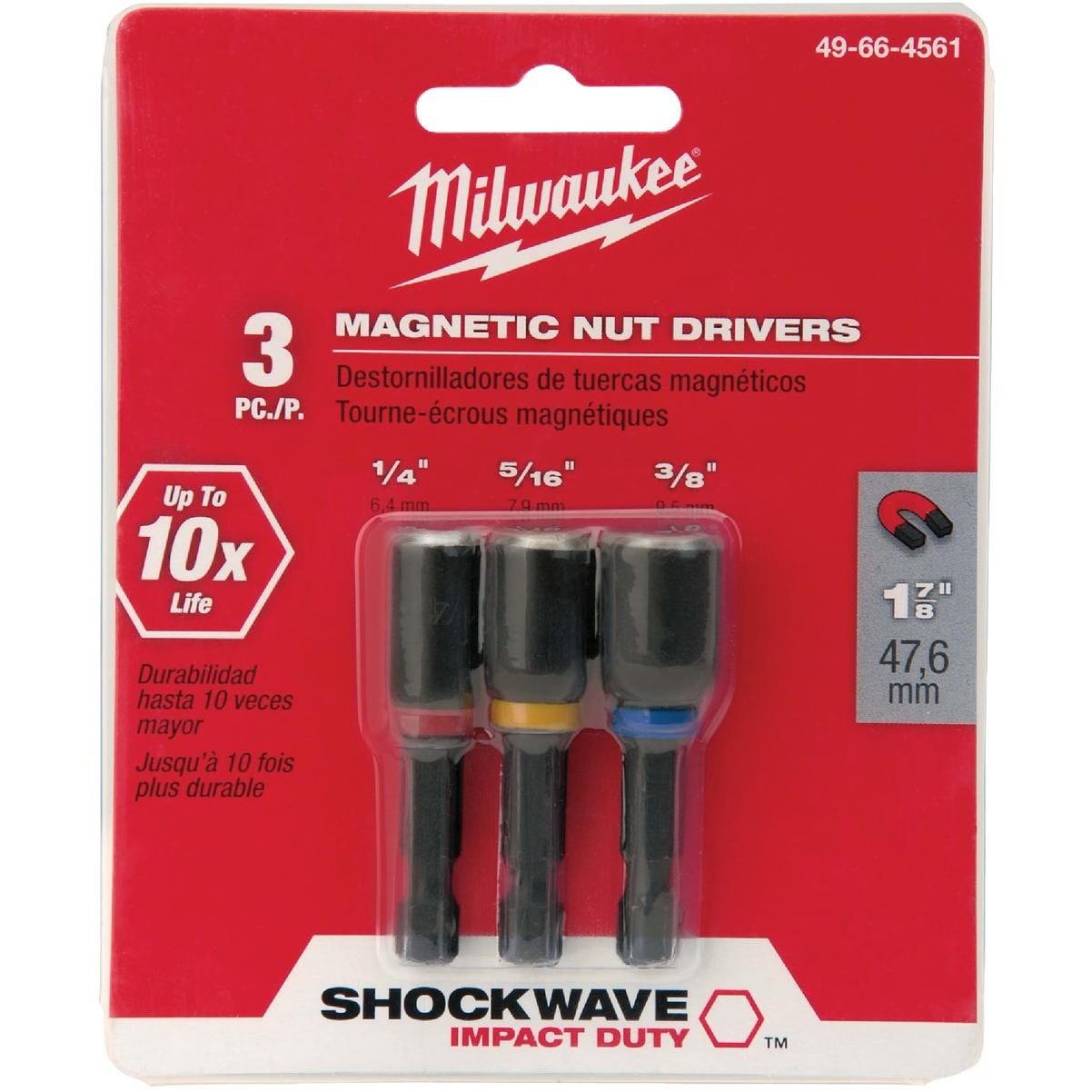 Milwaukee SHOCKWAVE 3-Piece Impact Magnetic Nutdriver Bit Set