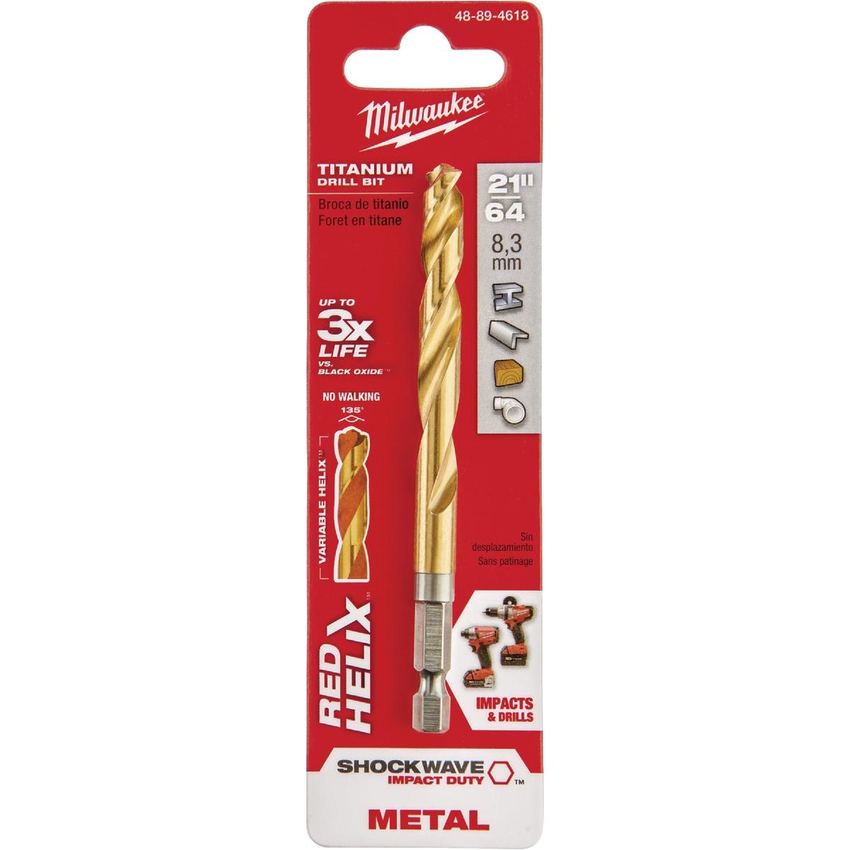 Milwaukee SHOCKWAVE Impact Duty 21/64 In. Titanium Hex Shank Drill Bit