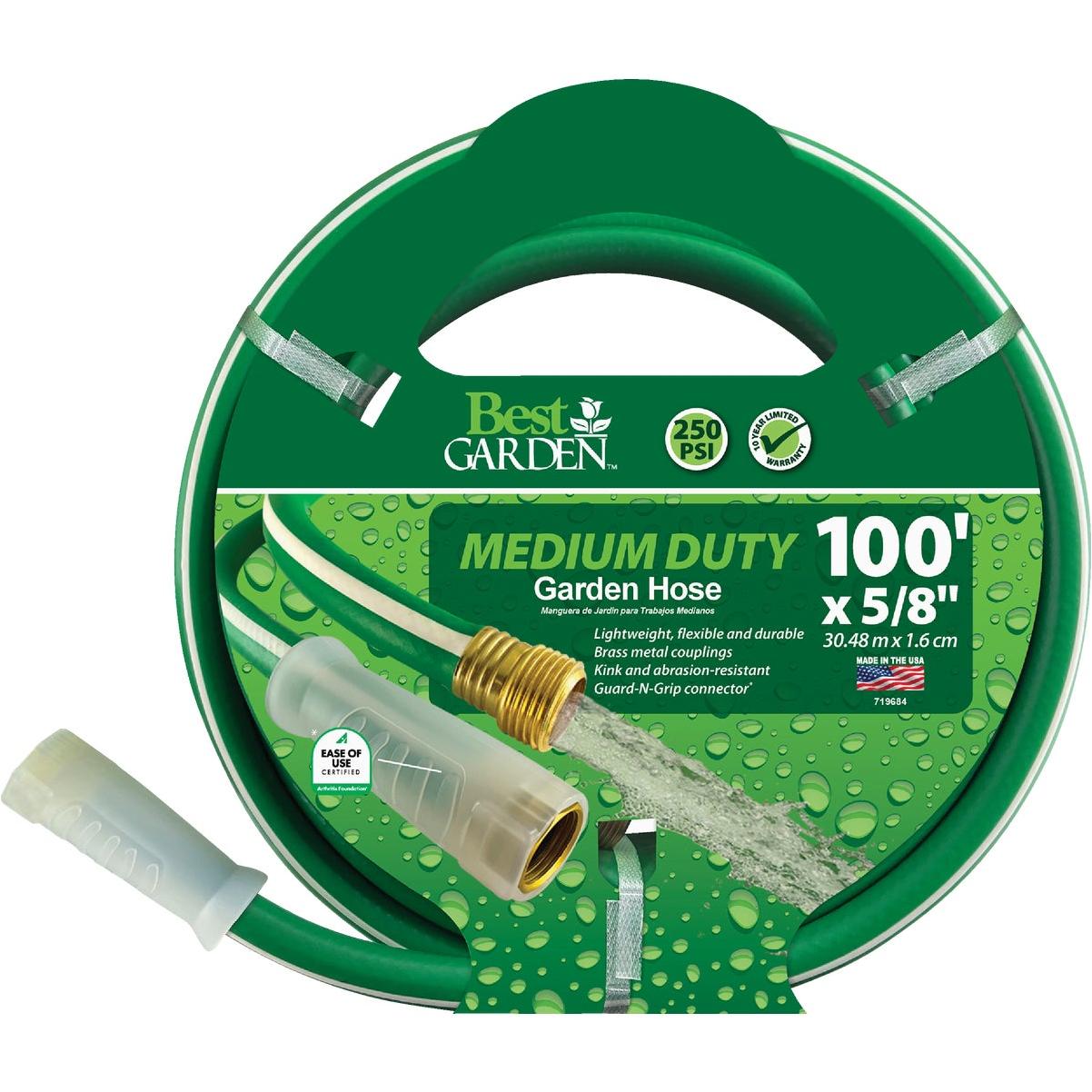 Best Garden 5/8 In. Dia. x 100 Ft. L. Medium-Duty Vinyl Garden Hose with Guard-N-Grip
