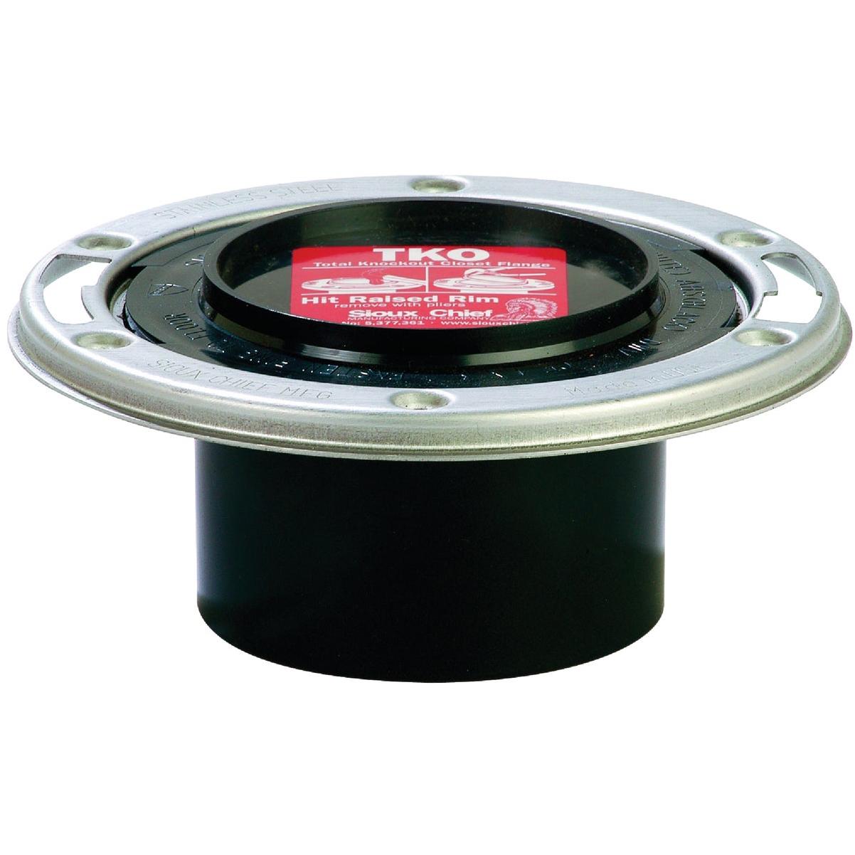 Sioux Chief Total Knockout 3 In. Spigot ABS Toilet Flange with Stainless Steel Swivel Ring