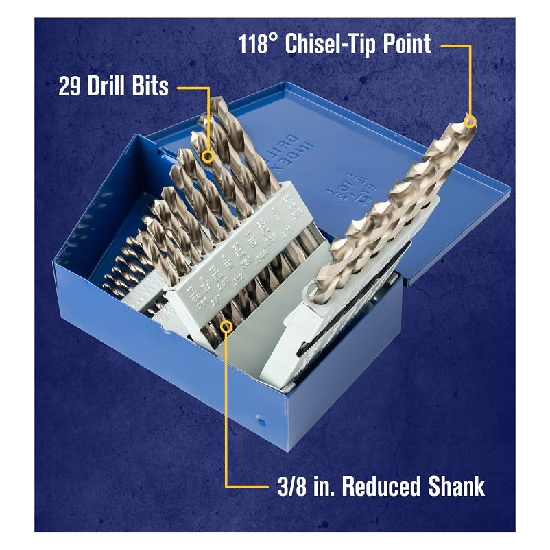 29-Piece Metal Index Drill Bit Set