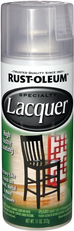 Rust-Oleum 1905830 Specialty Lacquer Spray Paint, 11 Ounce, Black