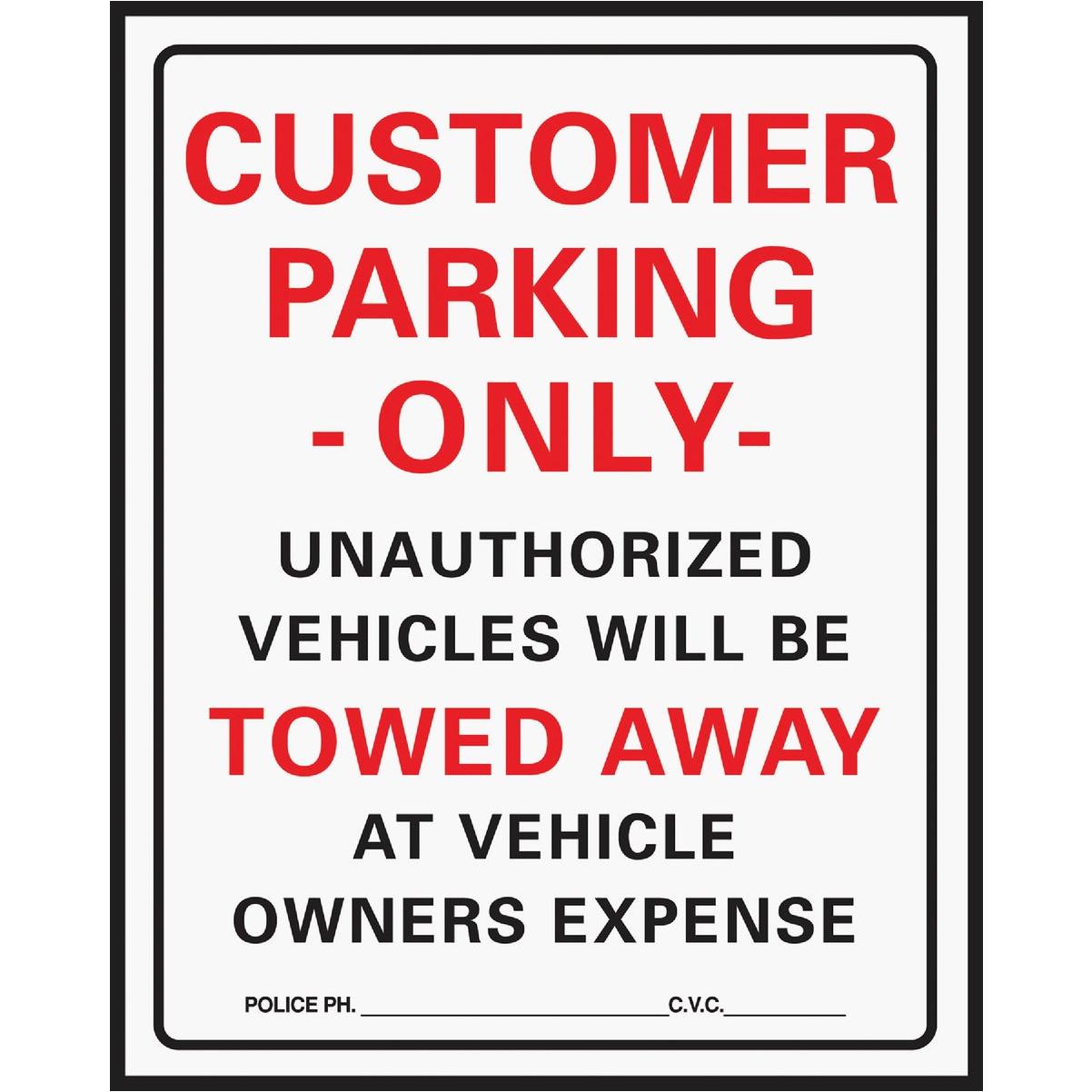 Hy-Ko Commercial Grade Plastic Sign, Customer Parking Only