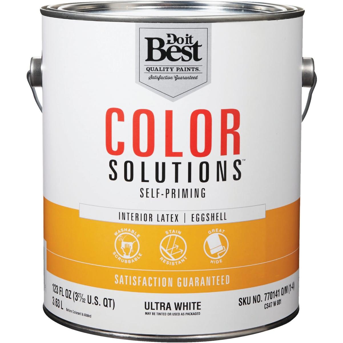 Do it Best Color Solutions Latex Self-Priming Eggshell Interior Wall Paint, Ultra White, 1 Gal.