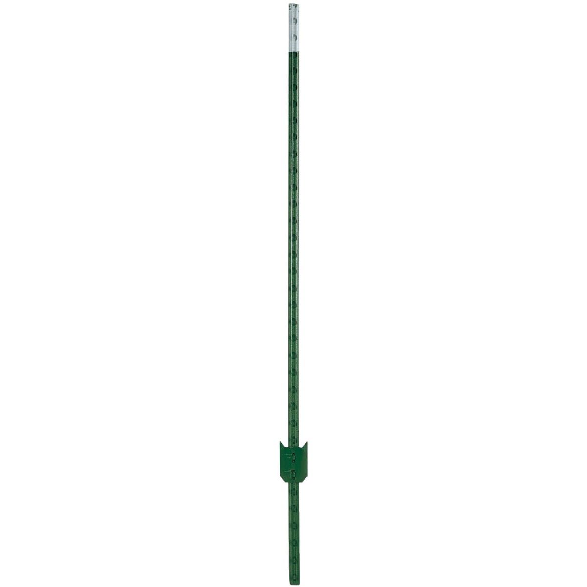 T-Style Fence Post, Green, Studded, 1.25Lb/Ft., 6-Ft.