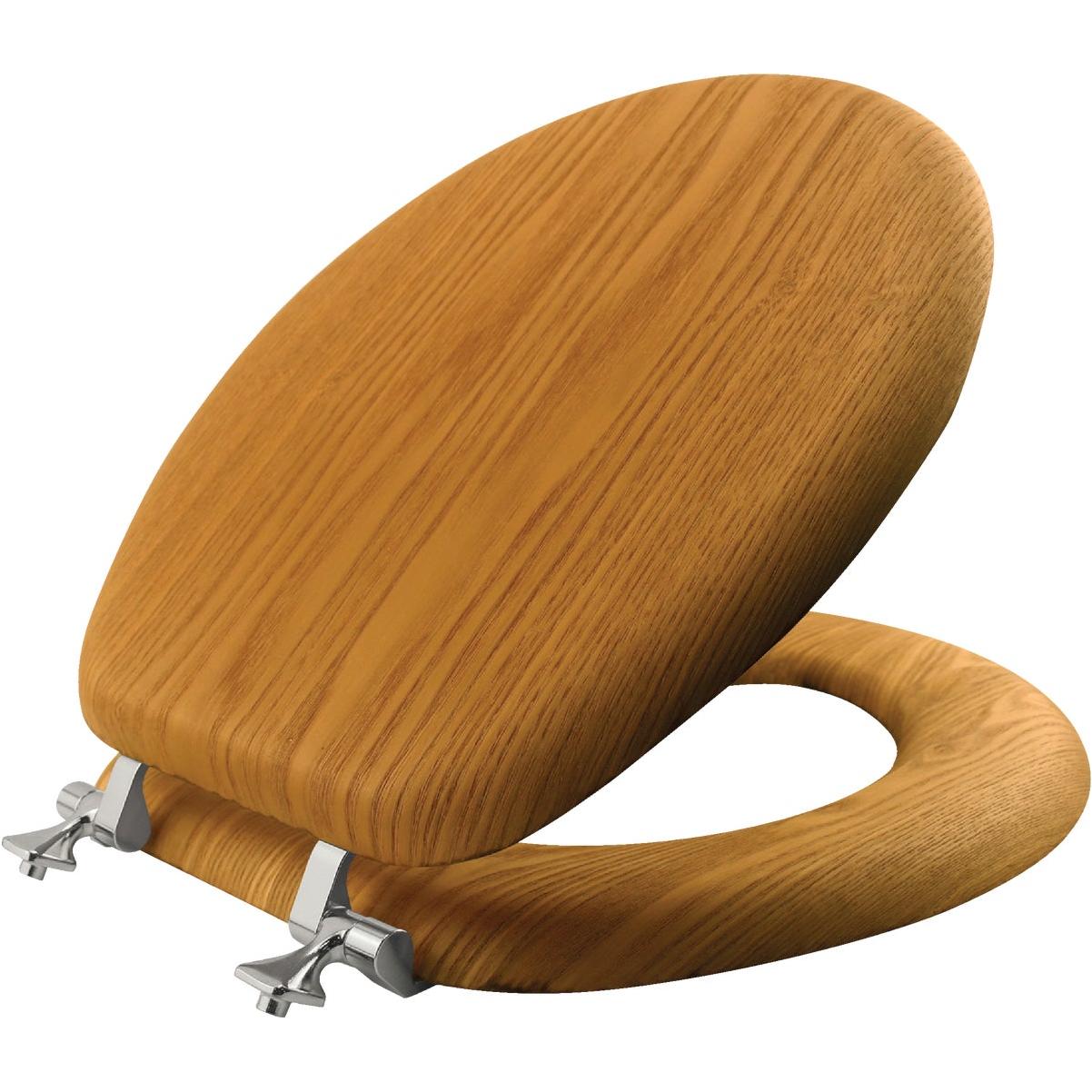 Bemis Mayfair Natural Reflections Round Closed Front Oak Veneer Toilet Seat