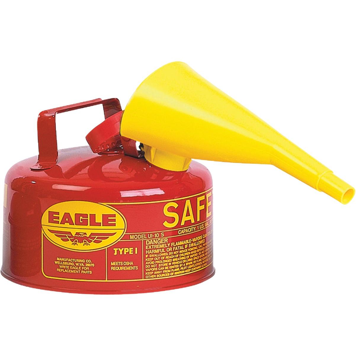Eagle 1 Gal. Type I Galvanized Steel Gasoline Safety Fuel Can, Red
