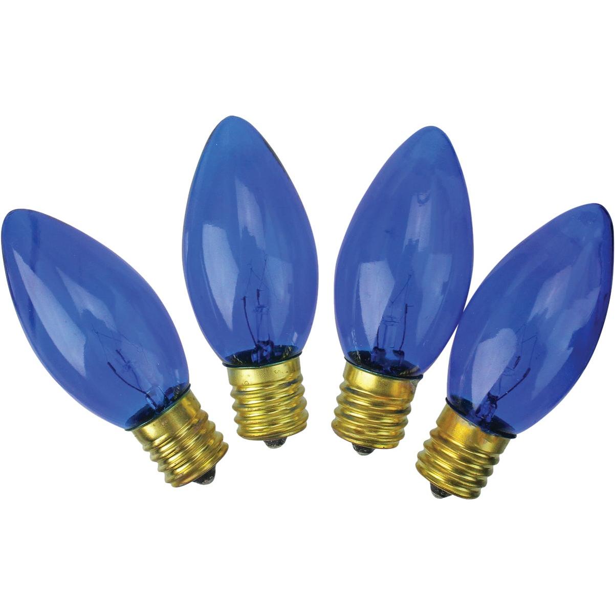 Home Impressions C9 Blue Transparent 125V Replacement Light Bulb (4-Pack)