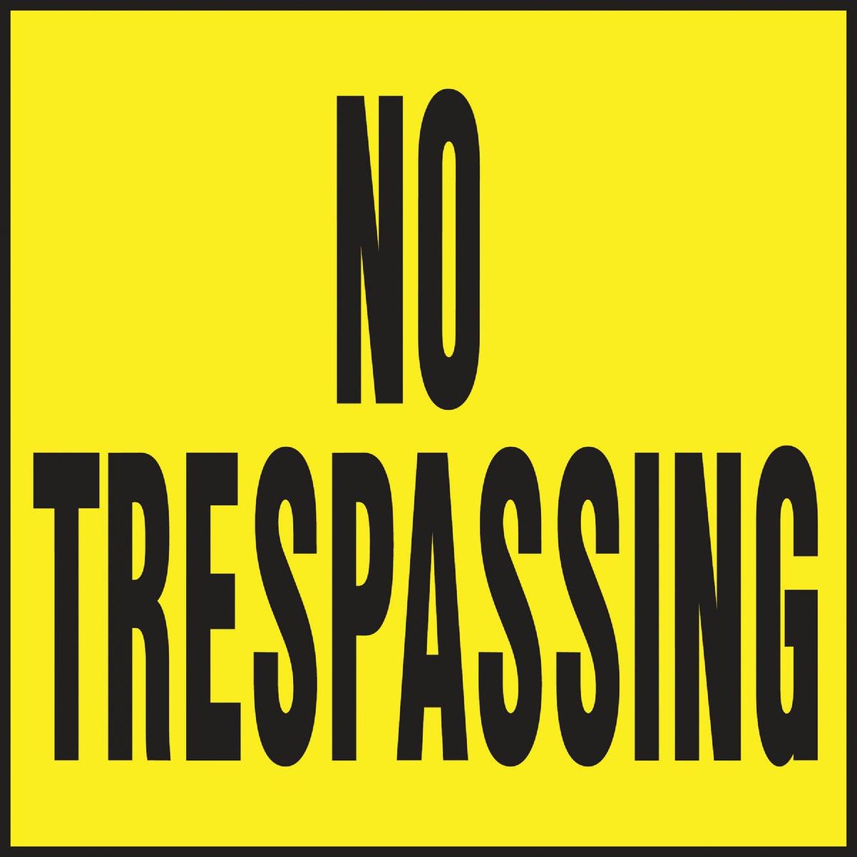 Hy-Ko 11 x 11 Black/Yellow Heavy Gauge Plastic Sign, No Trespassing