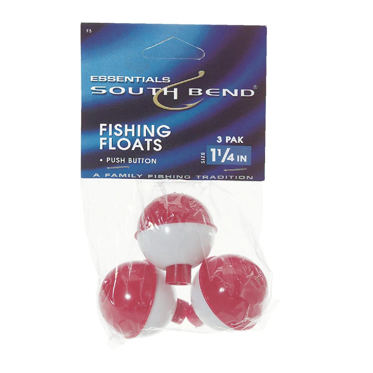 Vanguard 1-1/4 In. Red & White Push-Button Fishing Bobber Float (3-Pack)