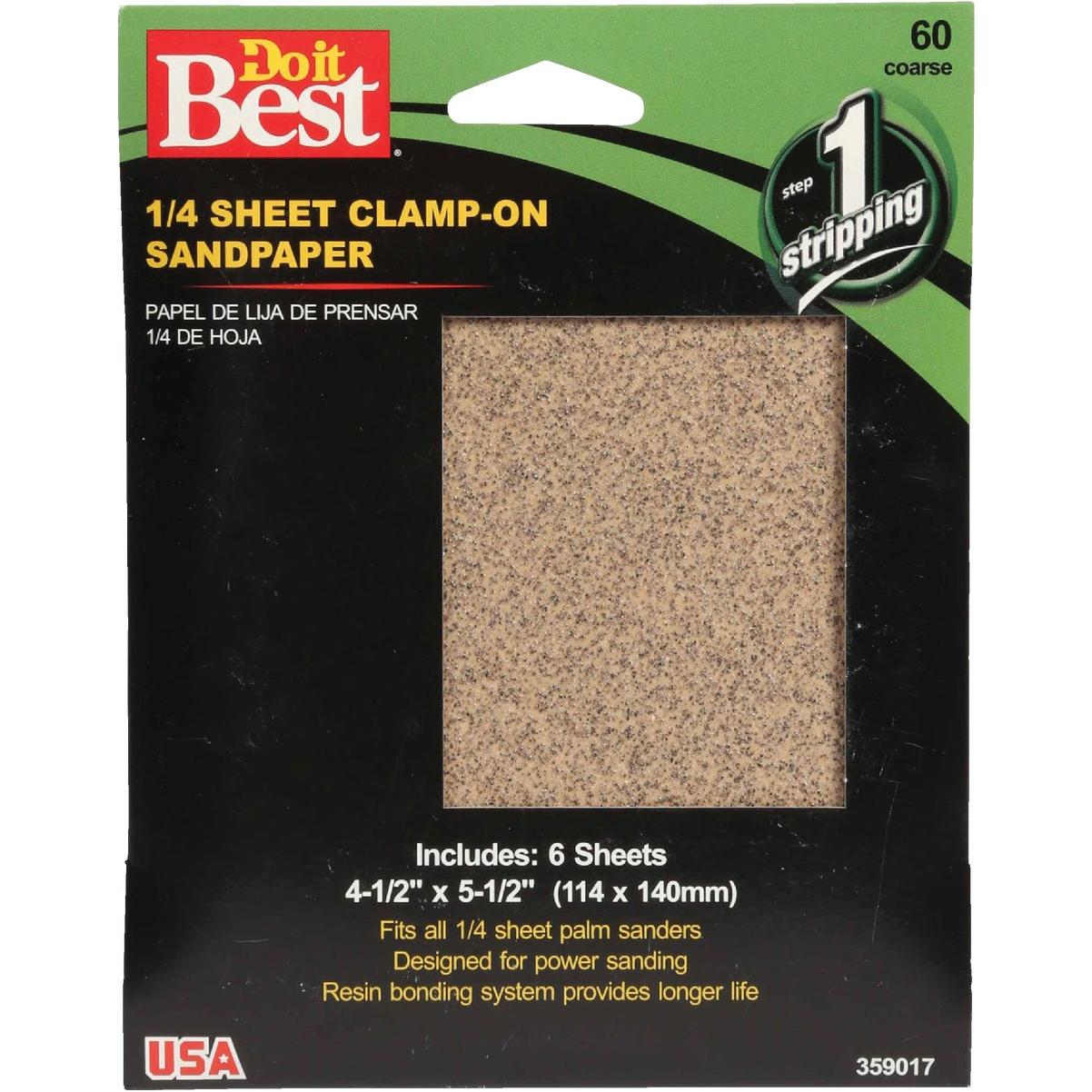 Do it Best 60 Grit 1/4 Sheet Power Sanding Sheet (6-Pack)