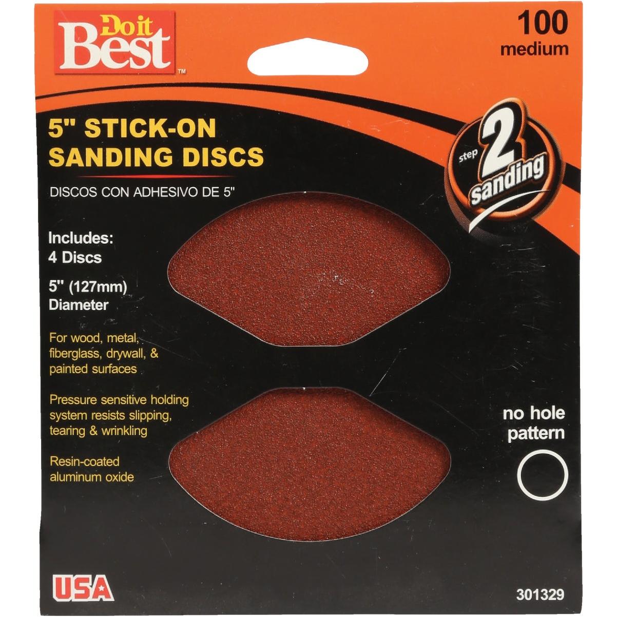 Do it Best 5 In. 100 Grit Stick-On Sanding Disc (4-Pack)