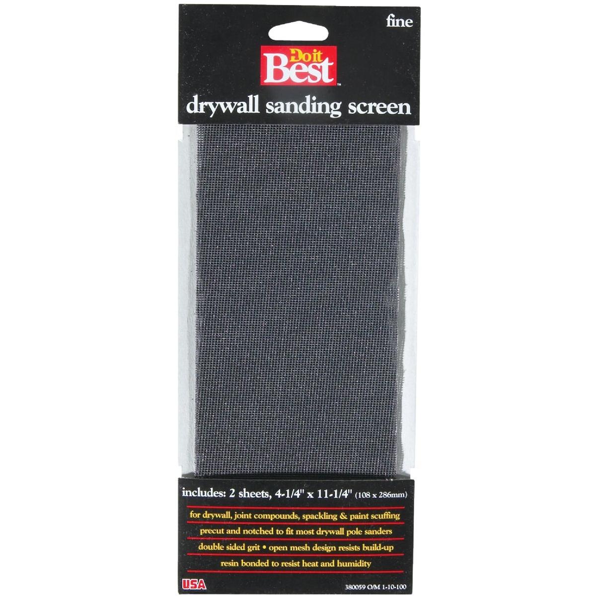 Do it Best 180 Grit 4-1/4 In. x 11-1/4 In. Drywall Sanding Screen (2-Pack)