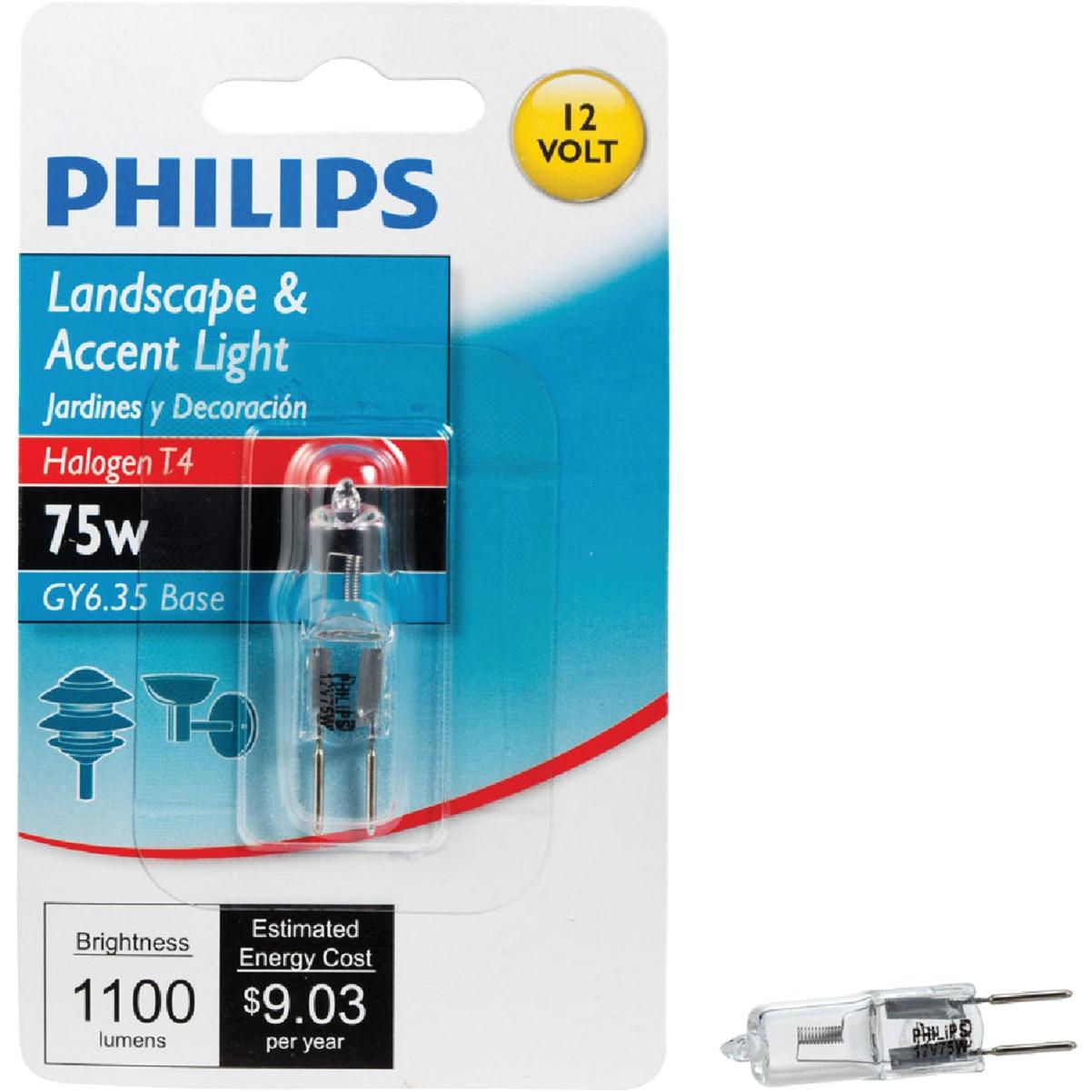 Philips 75W 12V Clear GY6.35 Base T4 Halogen Special Purpose Light Bulb
