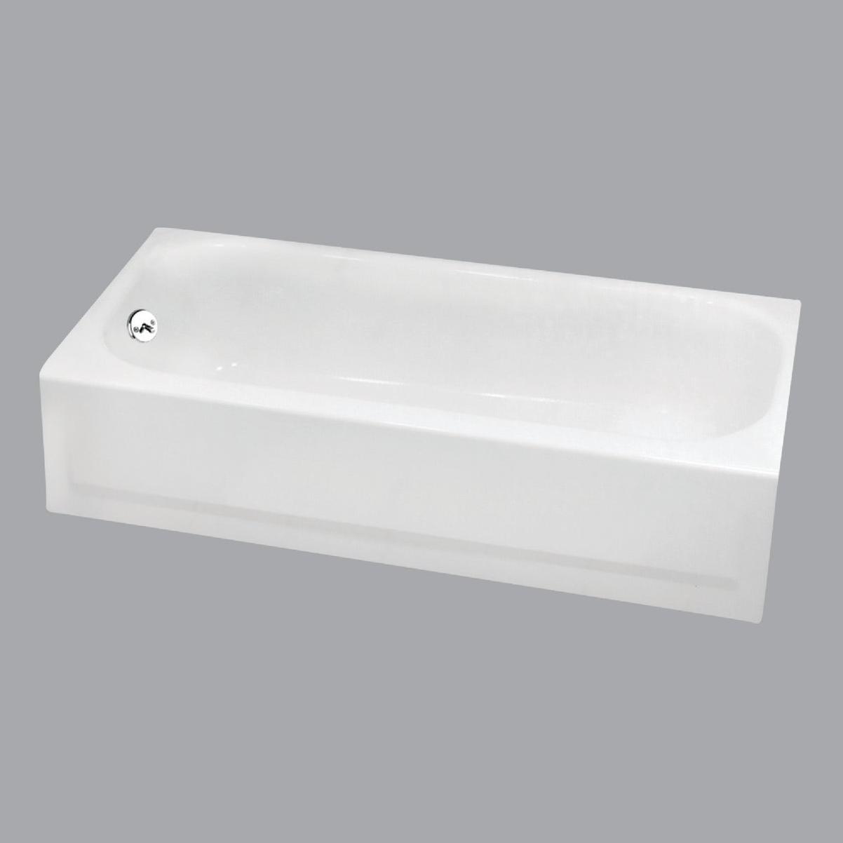 Bootz Aloha 60 In. L x 30 In. W x 14-1/4 In. D Porcelain Enamel Alcove Left Drain Bathtub in White