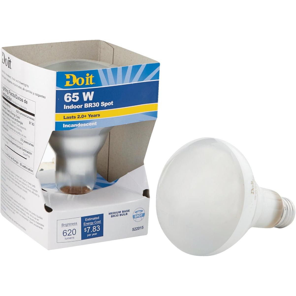 Do It 65W Frosted Medium BR30 Reflector Incandescent Spotlight Light Bulb