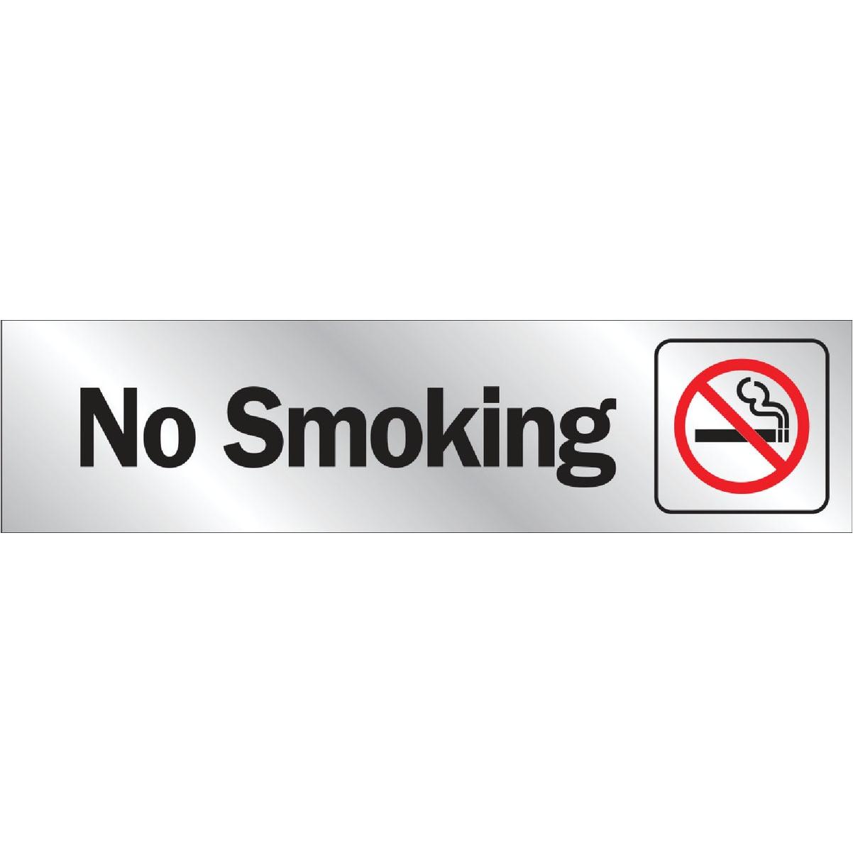Hy-Ko 2x8 Brushed Aluminum Sign, No Smoking