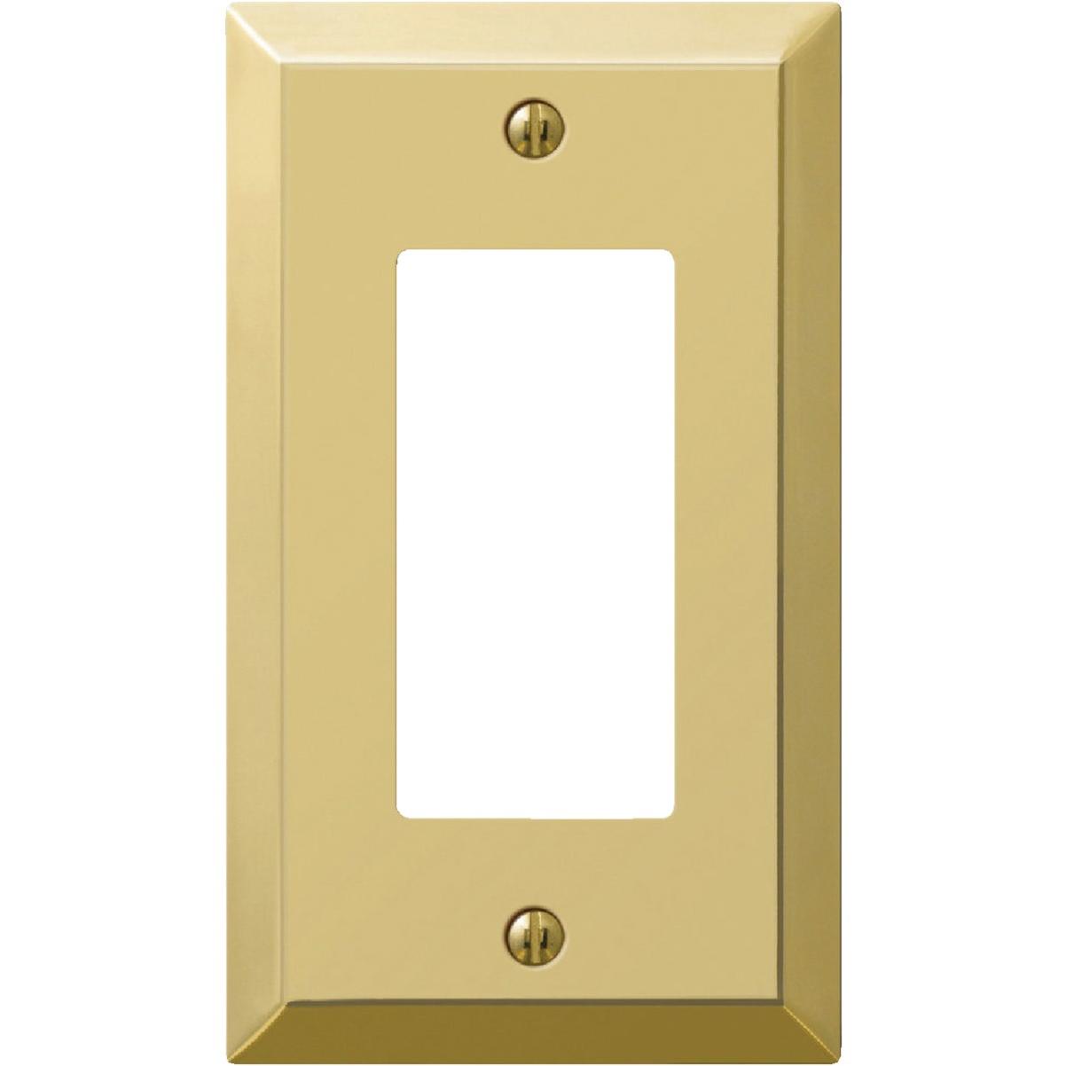 Amerelle 1-Gang Stamped Steel Rocker Decorator Wall Plate, Polished Brass