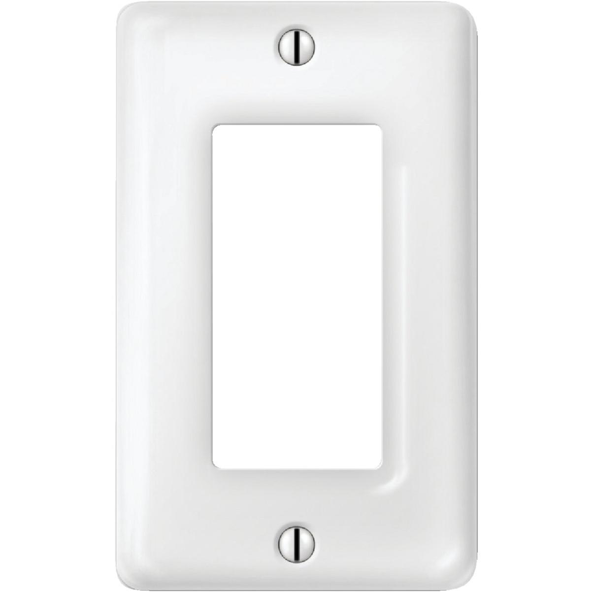 Amerelle 1-Gang Ceramic Rocker Decorator Wall Plate, White