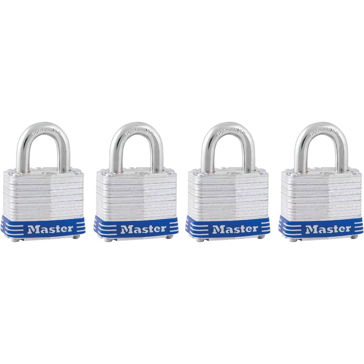 Master Lock 1-9/16 In. Wide 4-Pin Tumbler Keyed Padlock (4-Pack)