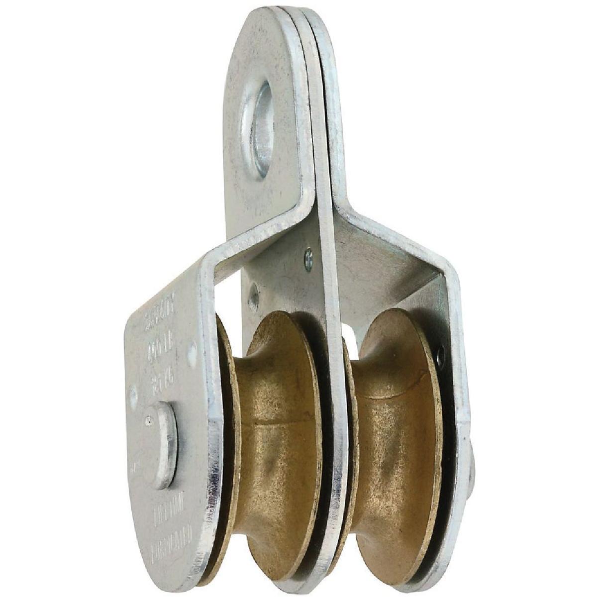 National Hardware 1-1/2 In. O.D. Double Fixed Eye Steel Rope Pulley