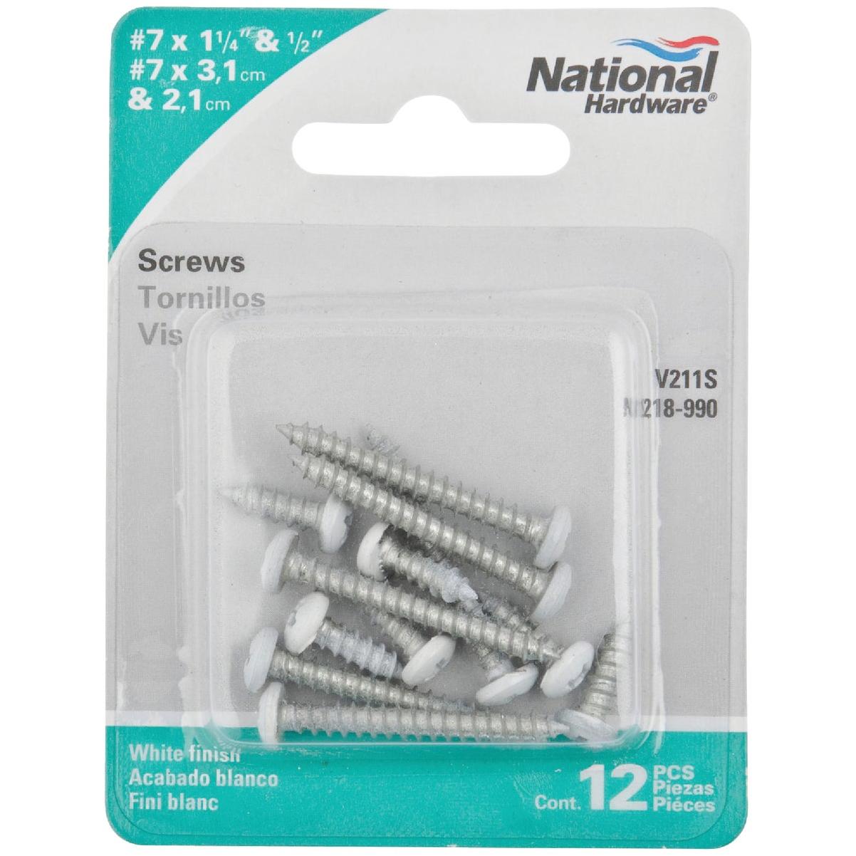 National 211 Steel Shelf Bracket Screw - White