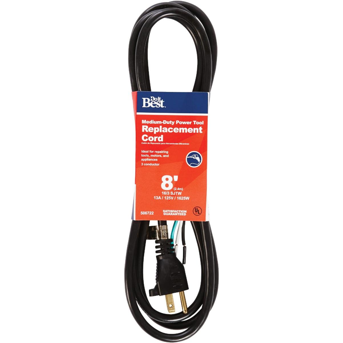 Master Electrician 8 Ft. 16/3 13A Medium-Duty Power Tool Replacement Cord