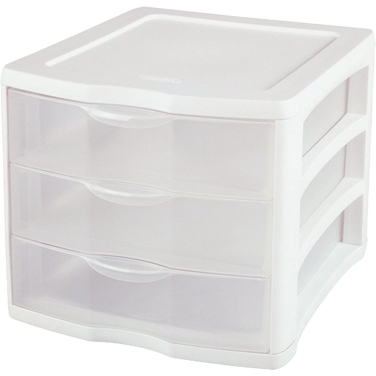 Sterilite ClearView 10 In. x 10 In. x 13.5 In. White 3Drawer Storage