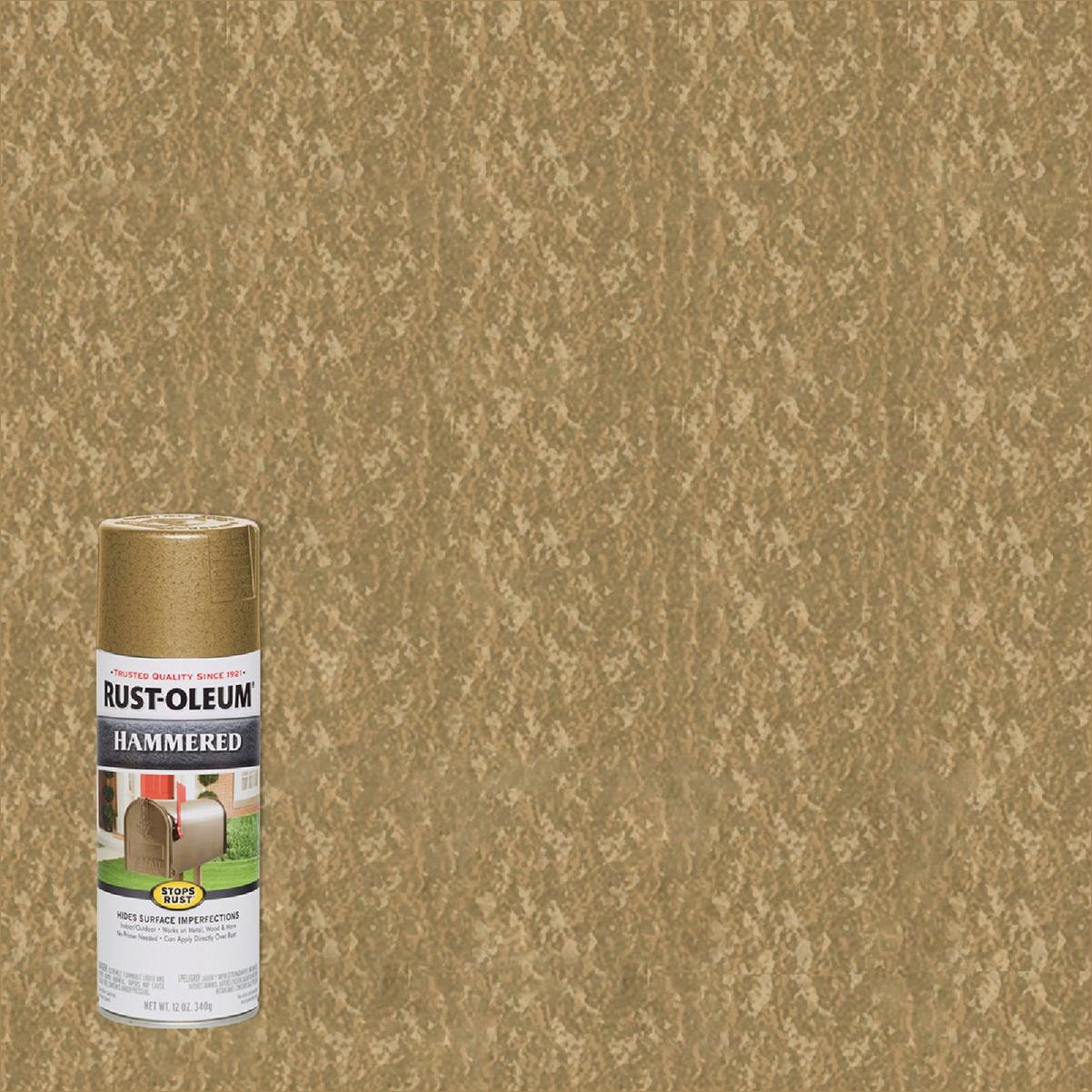 HARDWARE INTER Rust-Oleum Stops Rust Gold Metallic 12 Oz. Hammered