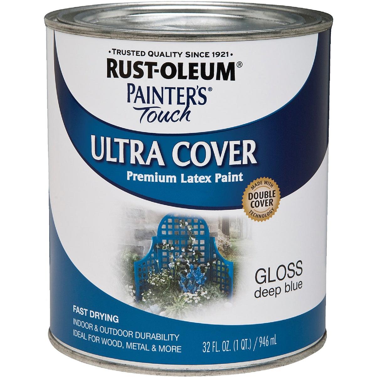 Rust-Oleum Painter's Touch 2X Ultra Cover Premium Latex Paint, Gloss Deep Blue, 1 Qt.