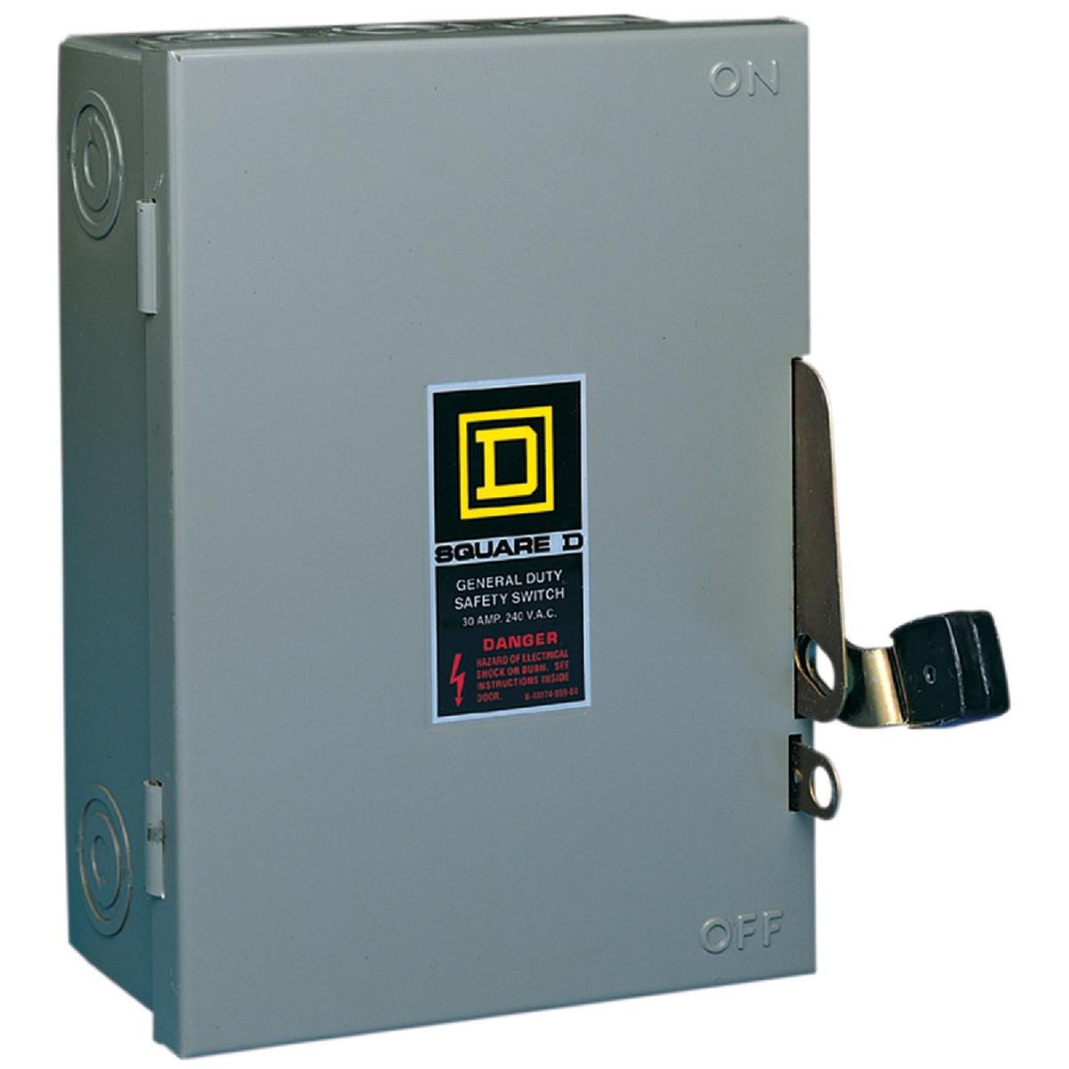 Square D 30A D Series Indoor Cartridge Fusible Safety Switch With Neutral